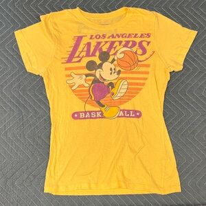 Disney Yellow Graphic Lakers Mickey Tee